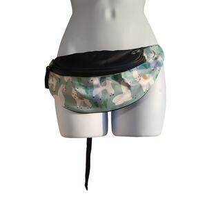 Llama & Cactus Women’s Blue Waist Fanny Pack EUC